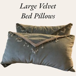 HUGE Envelope Style Bed Pillows w/Glass Prism Trim